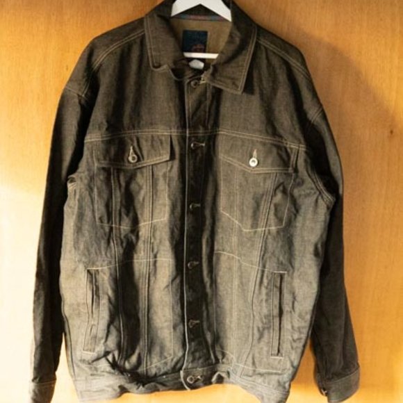 Nwot Godbody Brown Long Trucker Denim 